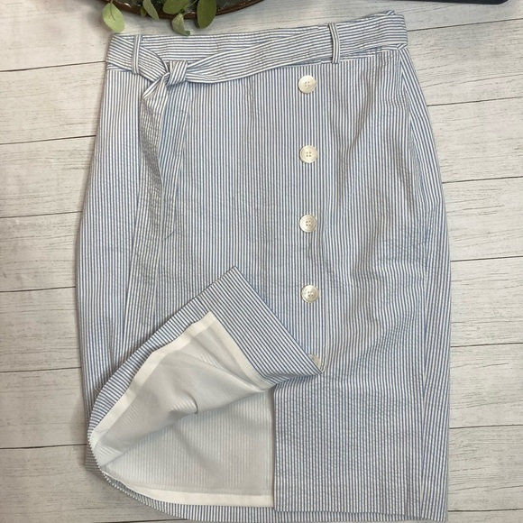 Talbots Seersucker Pencil Skirt. - Picture 9 of 13